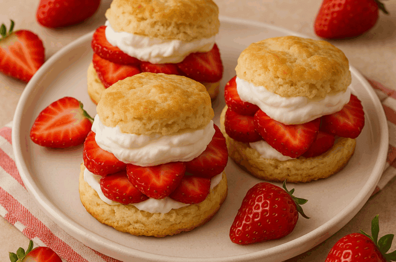 RED AND WHITE STRAWBERRY SHORTCAKE BISCUITS